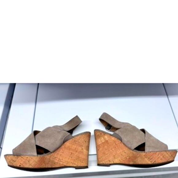 "Franco Sarto" Peep Toe ,Criss Cross ,Suede ,Sandals, Wedge,Size‎ 8.5 - Picture 5 of 10